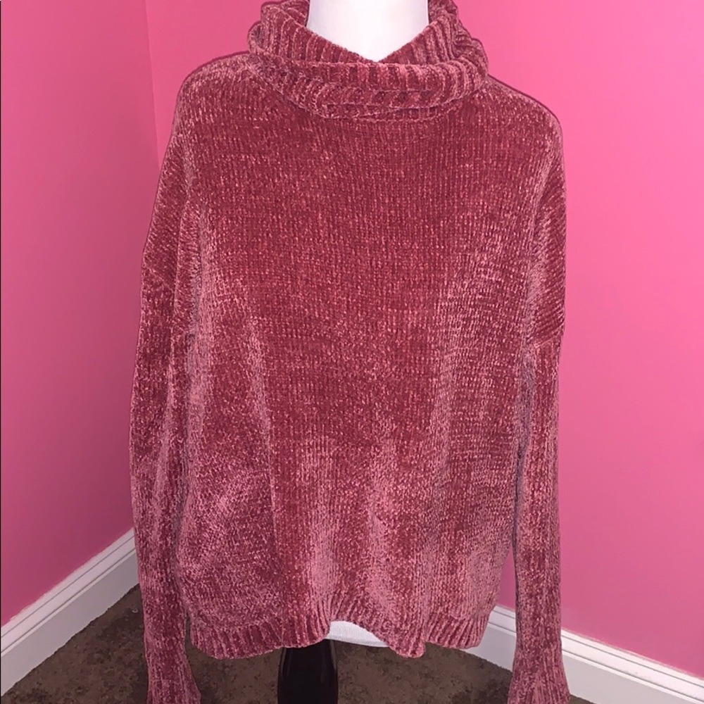 chenille turtleneck sweater